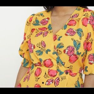 Puff Sleeve Peplum Top, Sz 16